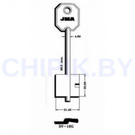 Заготовка ключа DV-18G 5MEM2 2DN18 Европа