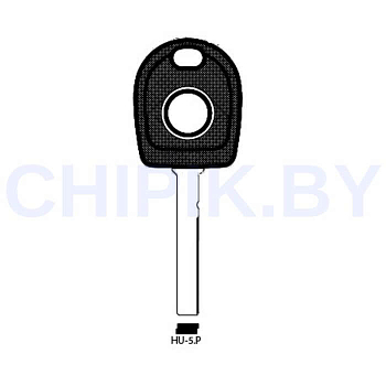 Заготовка авто ключа Фольксваген, Шкода, Сеат HU-5.P HF74P КНР под чип