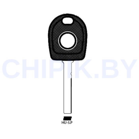 Заготовка авто ключа Фольксваген, Шкода, Сеат HU-5.P HF74P КНР под чип