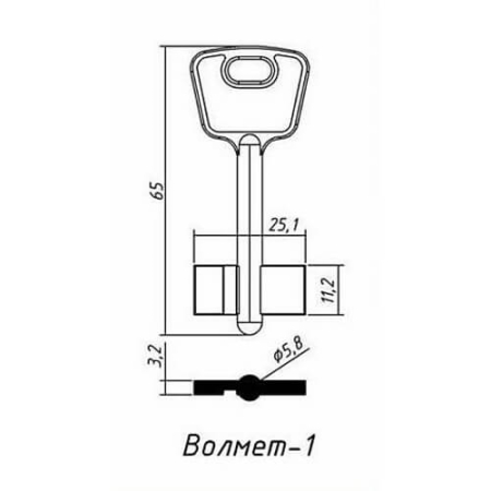 Заготовка ключ Волмет-1 VLM1D 65-25,1-11,2 мм