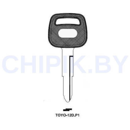 Заготовка авто ключа Тойота TOYO-12D.P1 TOY27P TY35LP TY29P42 КНР пластик