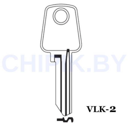 Заготовка ключа VLK-2 VLK1R КНР
