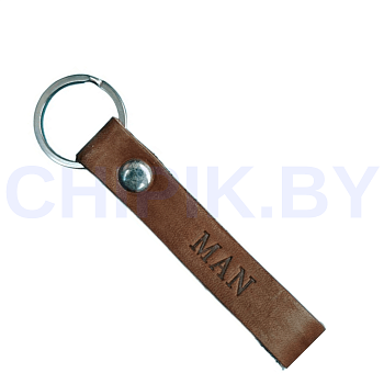 Брелок МАН кожа Светло Коричневый