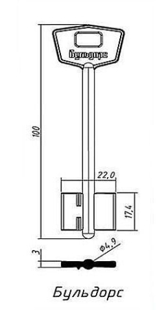 Заготовка ключ Бульдорс-1 100*22*17,4 мм