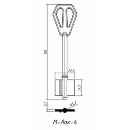 Заготовка ключа М-Лок-4 MLK4D 106-22,0-17,7 мм