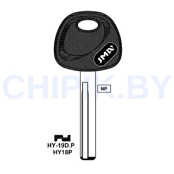 Заготовка авто ключа Киа, Хендай HY-19D.P1 HYN17BTE T00KIA8P Европа под чип