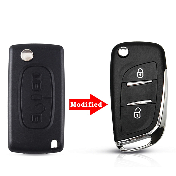 Ключ Пежо 207, 3008, 307, 308, 4007, 407 выкидной корпус под переделку VA2 батарейка на корпусе  Ключ Пежо 207, 3008, 307, 308, 4007, 407 выкидной корпус под переделку VA2 батарейка на корпусе