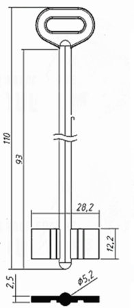 Заготовка ключа Мариуполь-4 MRP4D 110-28,2-1,22 мм