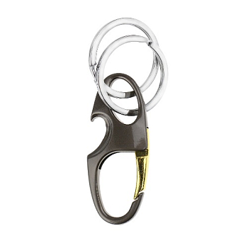 Карабин овальный с двумя кольцами для ключей и открывашкой