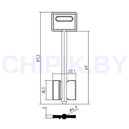 Заготовка ключа RUB-1D RUB1G 2RUB1 Европа Заготовка ключа RUB-1D RUB1G 2RUB1 Европа