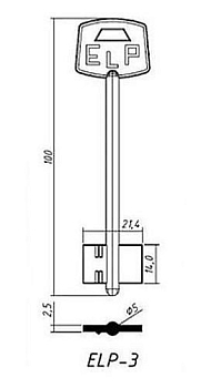 Заготовка ключа ELP-3 100-21,4-14 мм Заготовка ключа ELP-3 100-21,4-14 мм