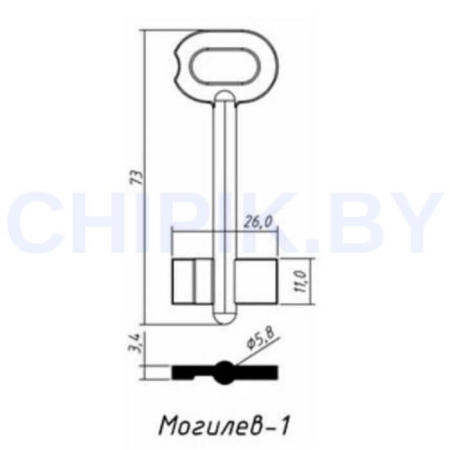 Заготовка ключа Могилев-1 MGL1D 73*26*11 мм