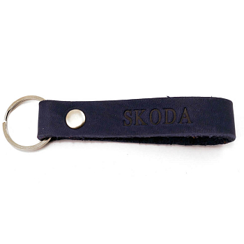Брелок Шкода кожа Синий