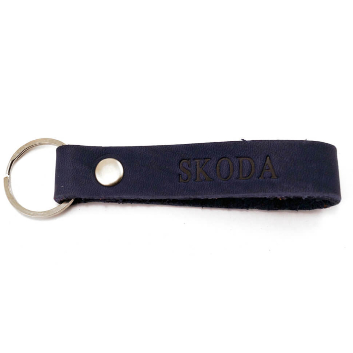 Брелок Шкода кожа Синий