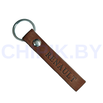 Брелок Рено кожа Светло Коричневый