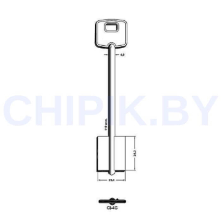 Заготовка ключа Чиза CIZ4G CI-4G CSL 2CI2R