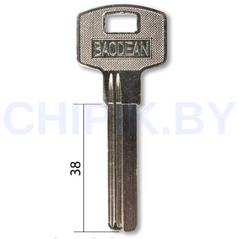 Заготовка ключа BAODEAN 2 паза 38 мм металл Заготовка ключа BAODEAN 2 паза 38 мм металл