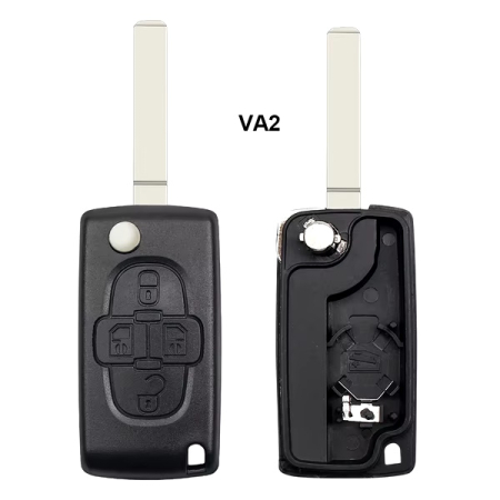 Ключ Ситроен С8 выкидной корпус VA2 батарейка на корпусе