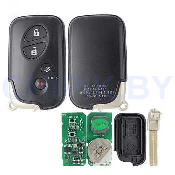 Пульт Lonsdor LT20-01 Toyota, Lexus, 8A+4D, частота 312 МГц,314,35 МГц,315,12 МГц,433,92 МГц, 4 кнопки, паника, седан