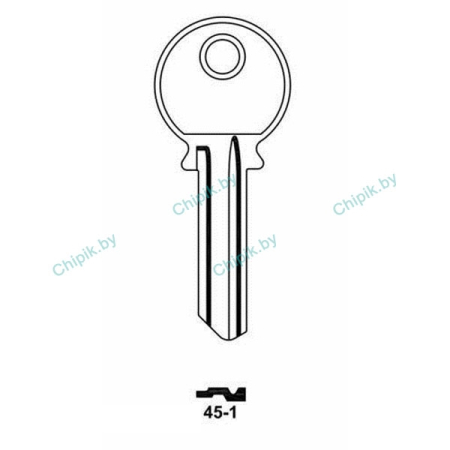 Заготовка ключа 45-1 RUS1R KSP1S 45-43 КНР